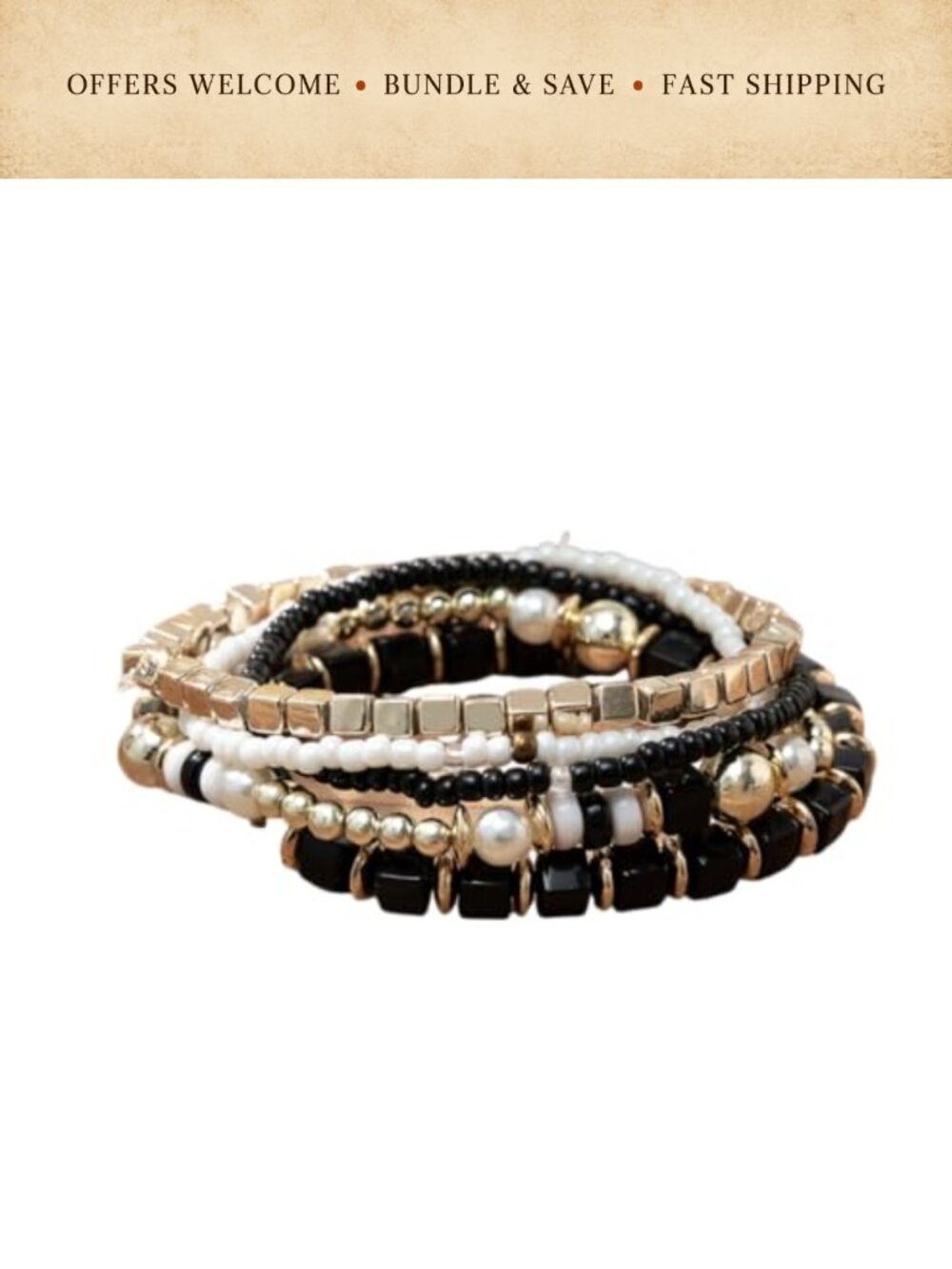 Boho Layered Beaded Charm Bracelet Wristlet Gift Stranded Wrap